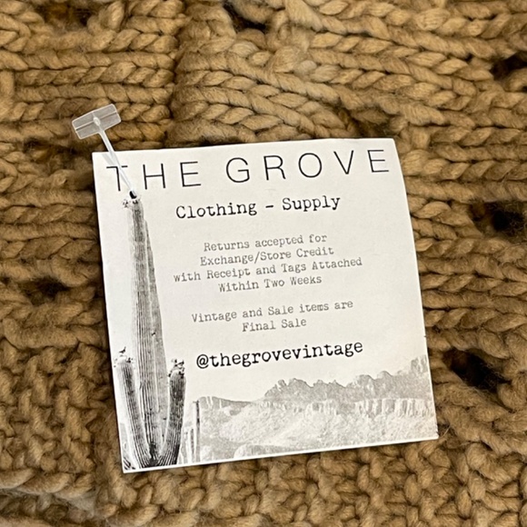 Knit Infinity Loop Tan Scarf - Picture 5 of 7